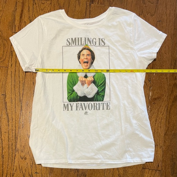 Elf Movie Shirt Smiling Is My Favorite Shirt Christmas Buddy the Elf Large EUC - Picture 4 of 5